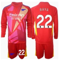 Fotballdrakt Barn Arsenal David Raya #22 Keeper Bortedraktsett 2024-25 Langermet (+ Korte bukser)
